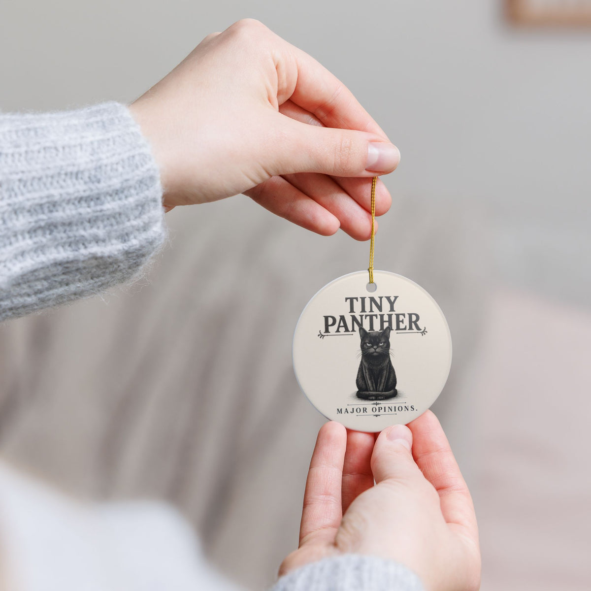 Tiny Panther Ceramic Keepsake Ornament (2026)
