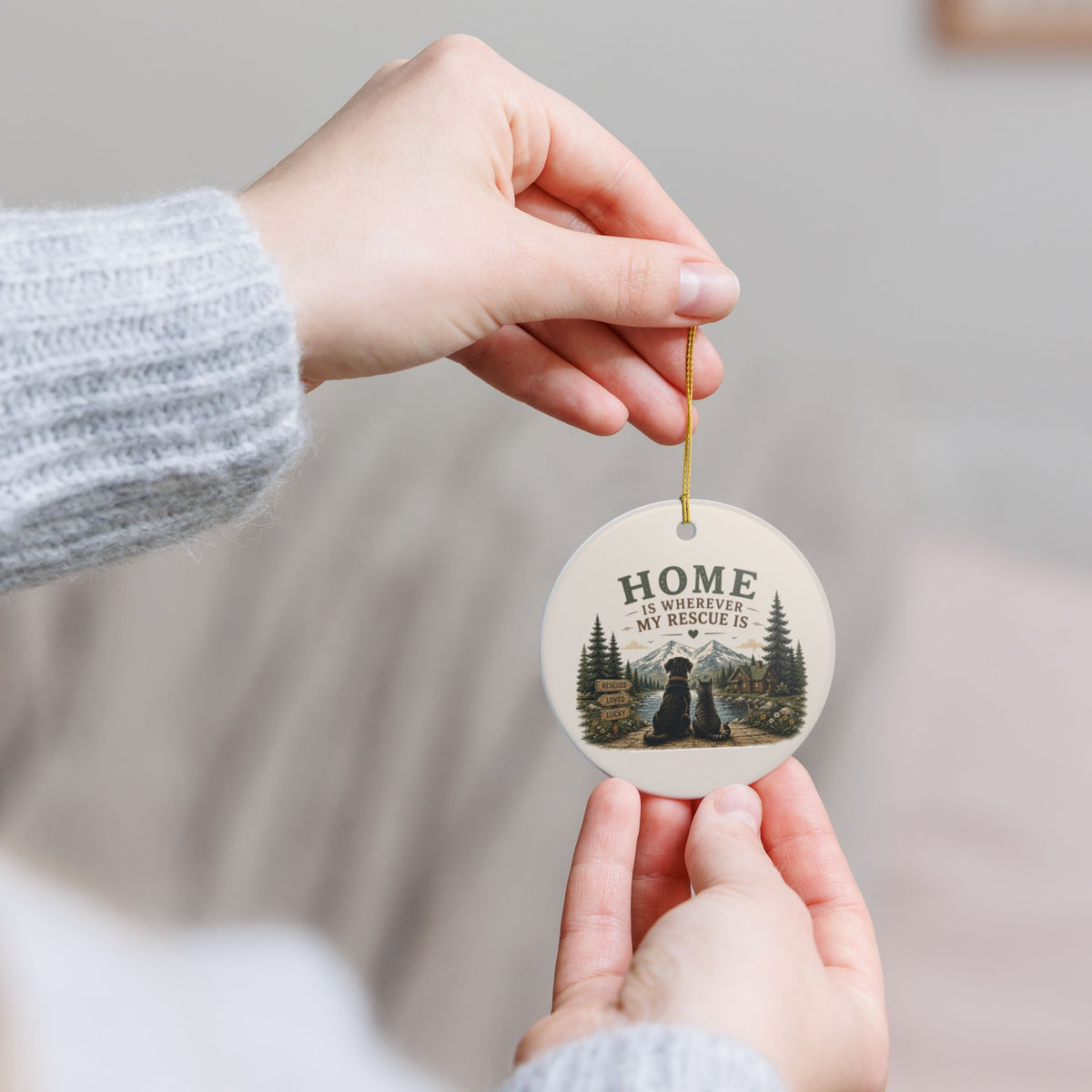 Home Is Wherever My Rescue Is Ceramic Keepsake Ornament (2026)