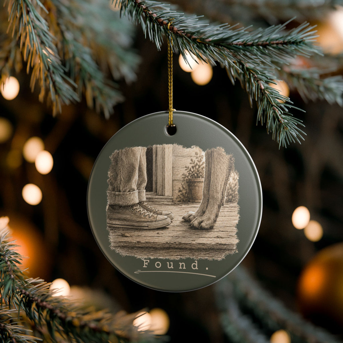 Found. Ceramic Keepsake Ornament 2026 Light Dog