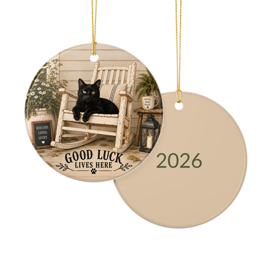 Good Luck Lives Here Ceramic Keepsake Ornament (2026)
