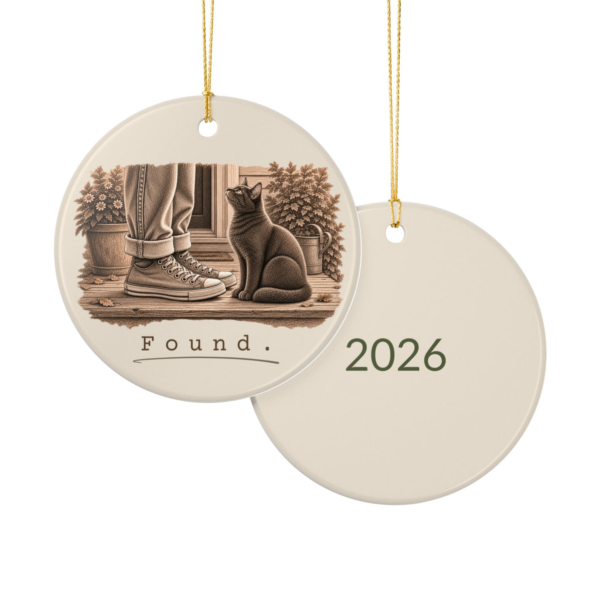Found. Ceramic Keepsake Ornament 2026 Cat