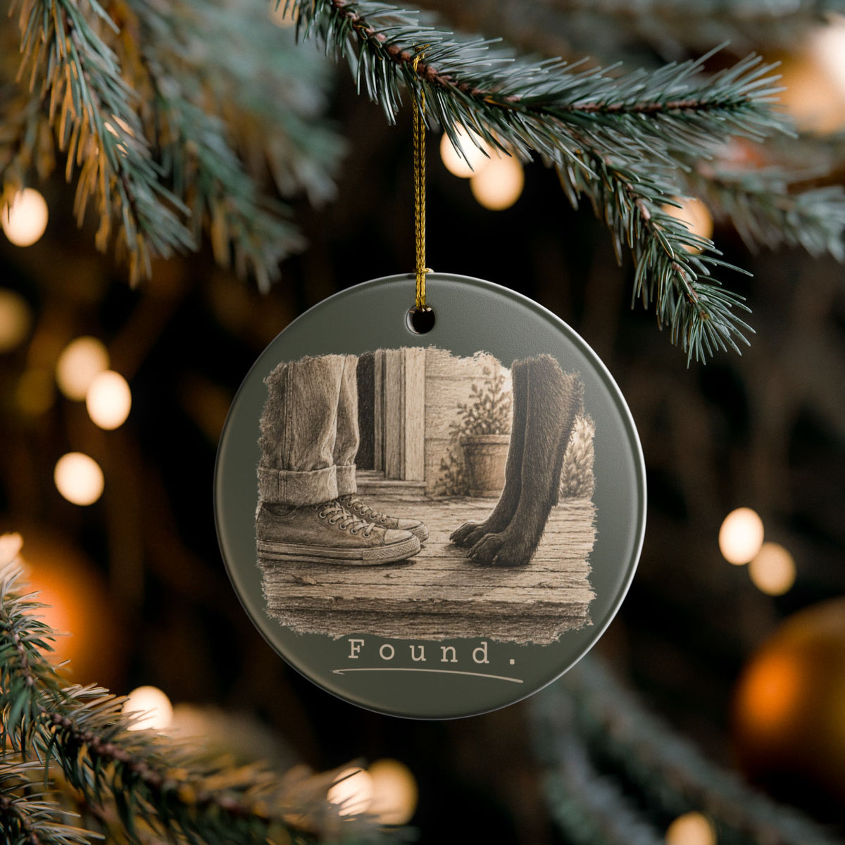 Found. Ceramic Keepsake Ornament (2026) Dark Dog