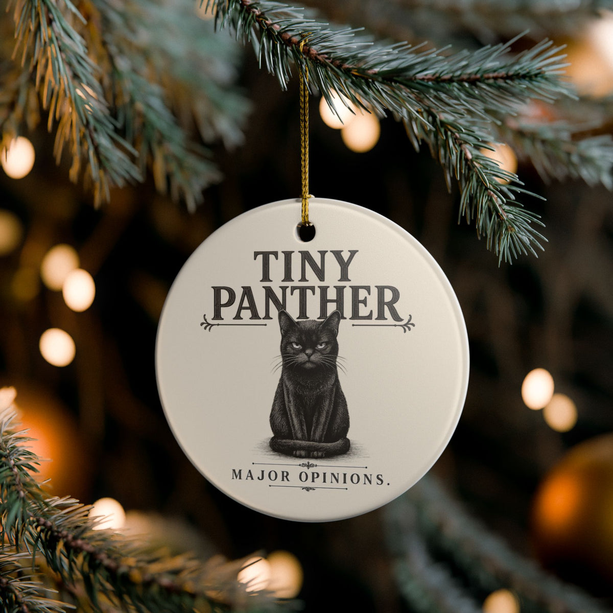 Tiny Panther Ceramic Keepsake Ornament (2026)