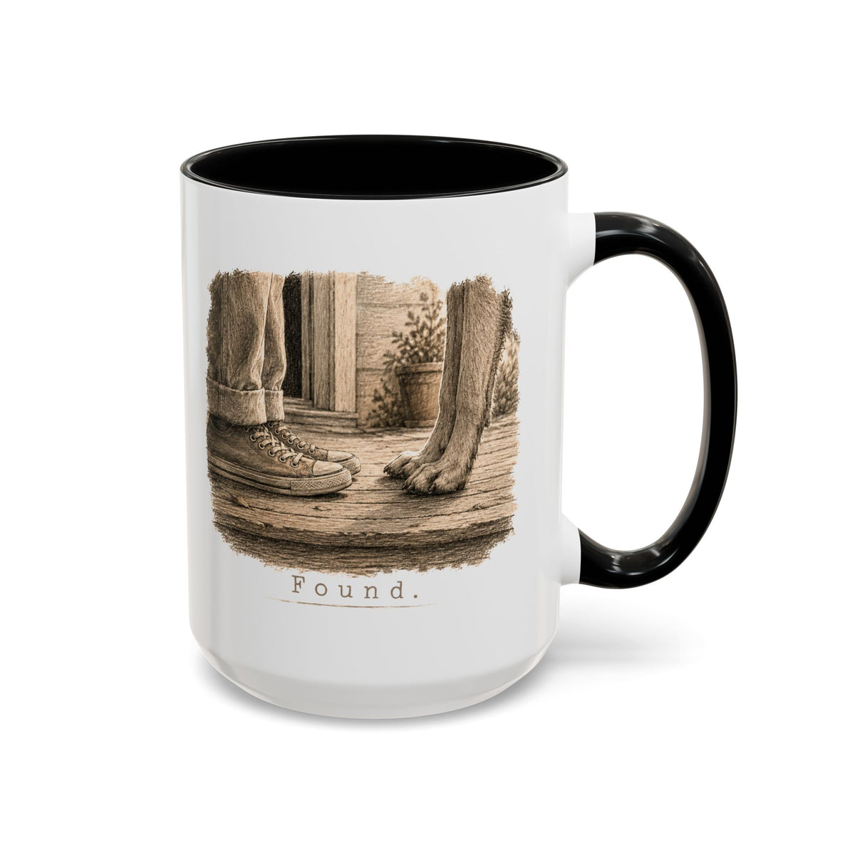 Found. Ceramic Mug (15oz) Light Dog