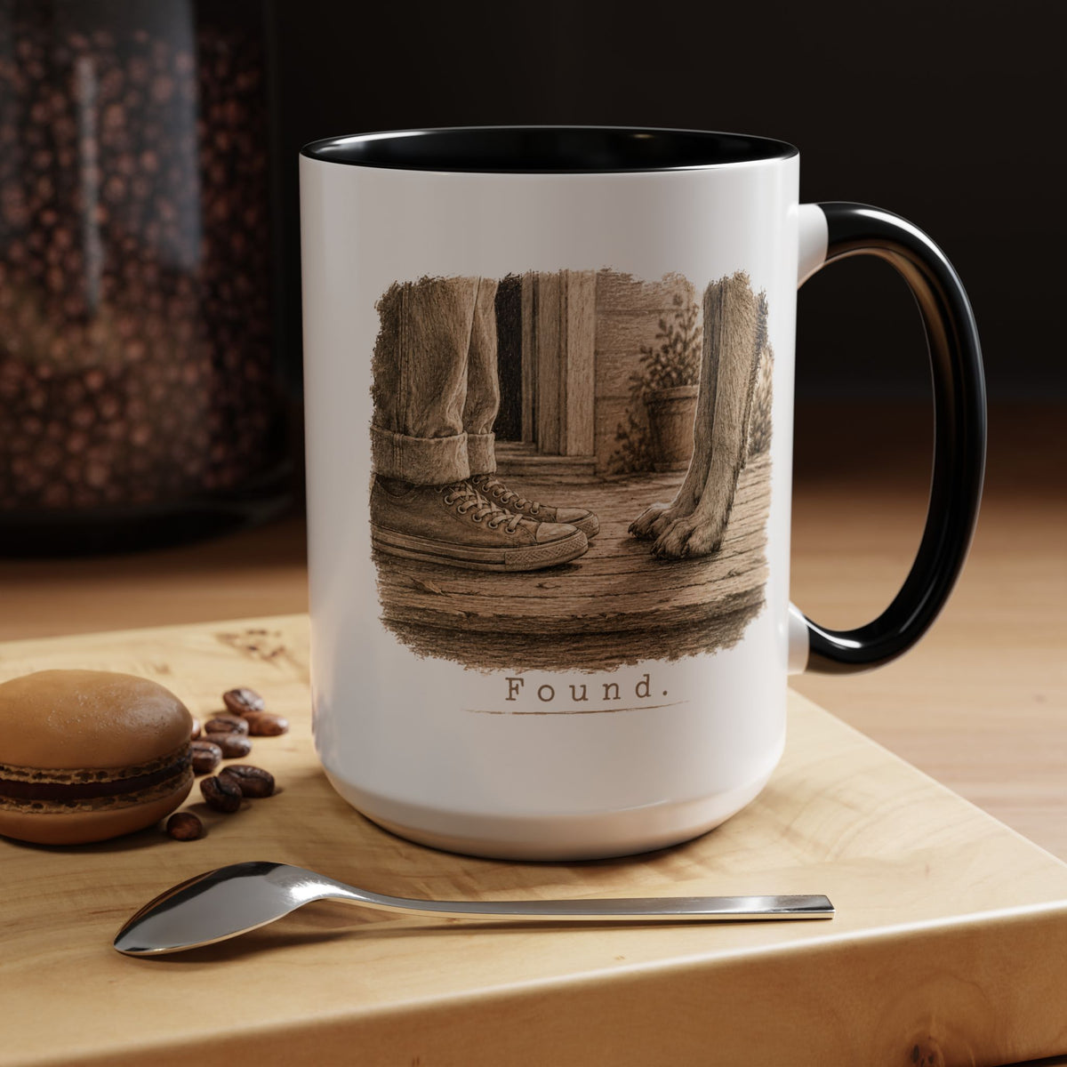 Found. Ceramic Mug (15oz) Light Dog