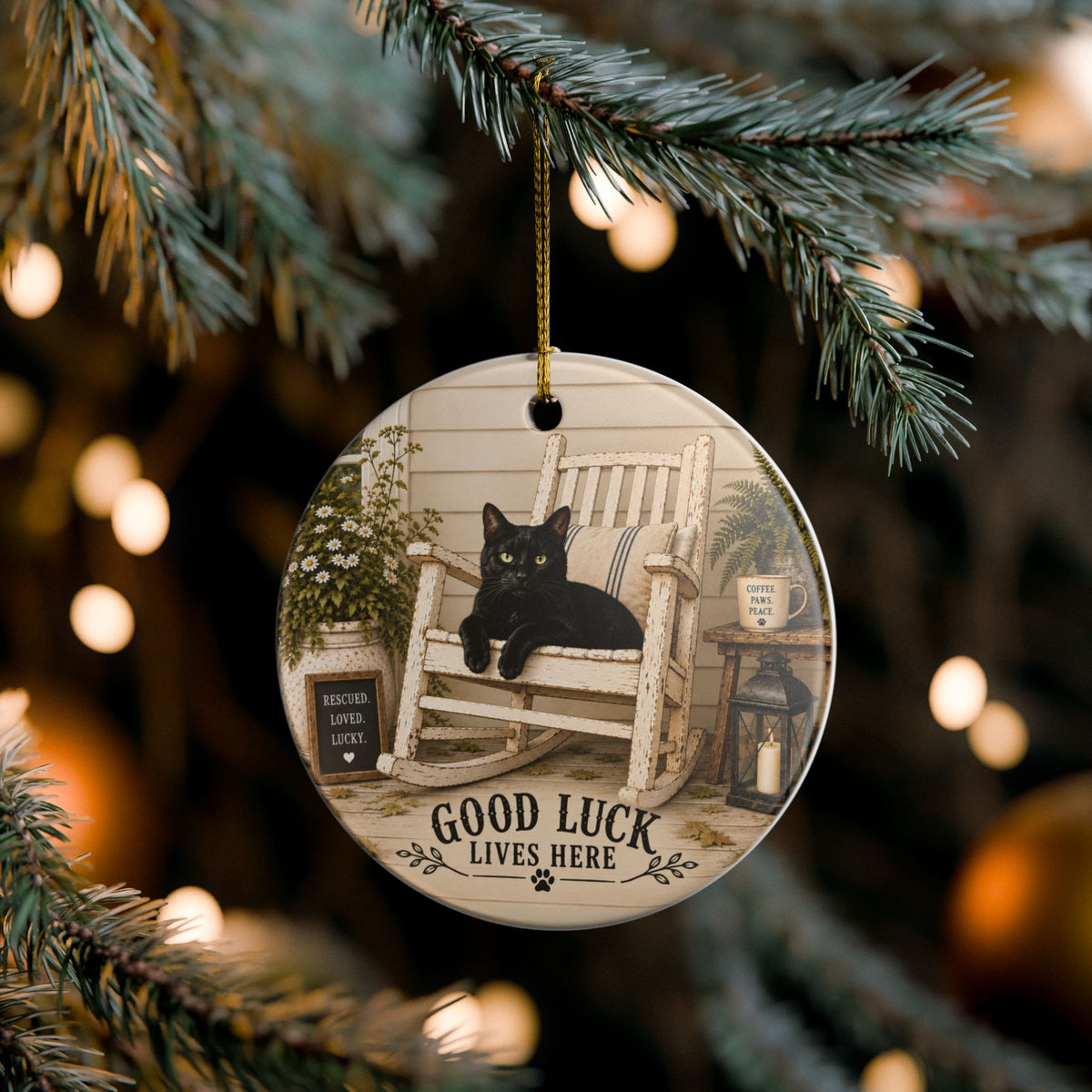 Good Luck Lives Here Ceramic Keepsake Ornament (2026)