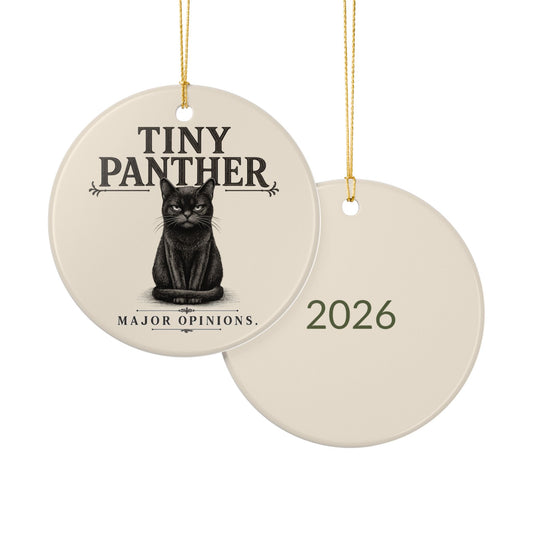 Tiny Panther Ceramic Keepsake Ornament (2026)