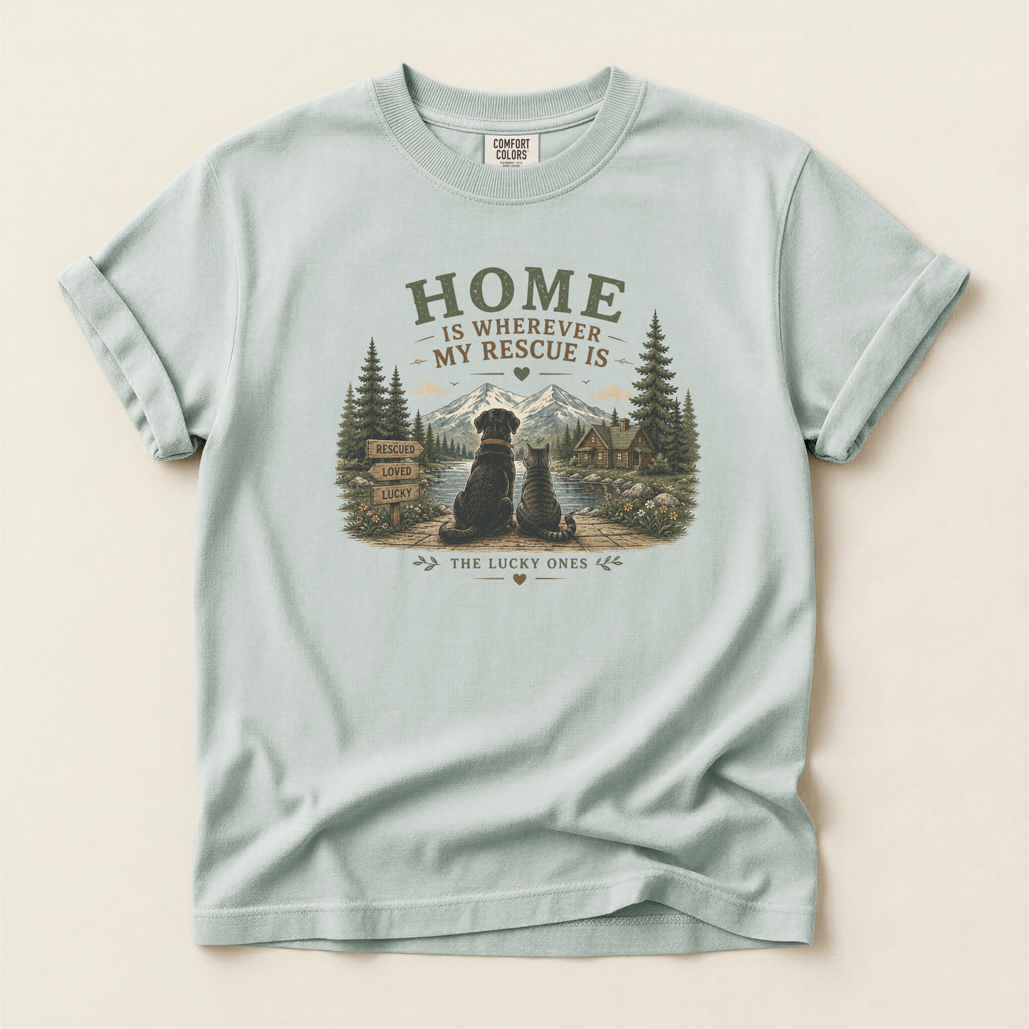 Home is Where My Rescue Is Premium T-Shirt
