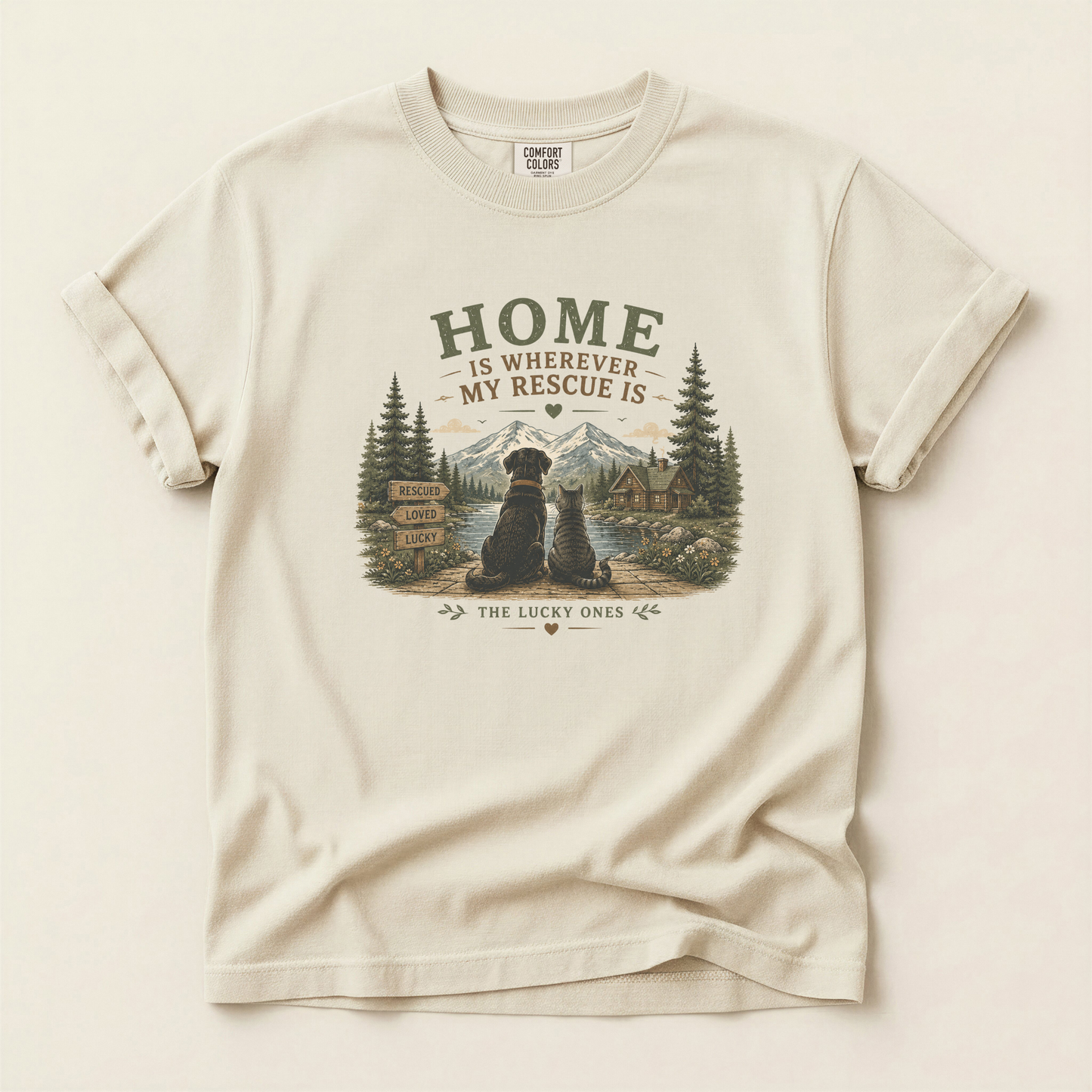 Home is Where My Rescue Is Premium T-Shirt