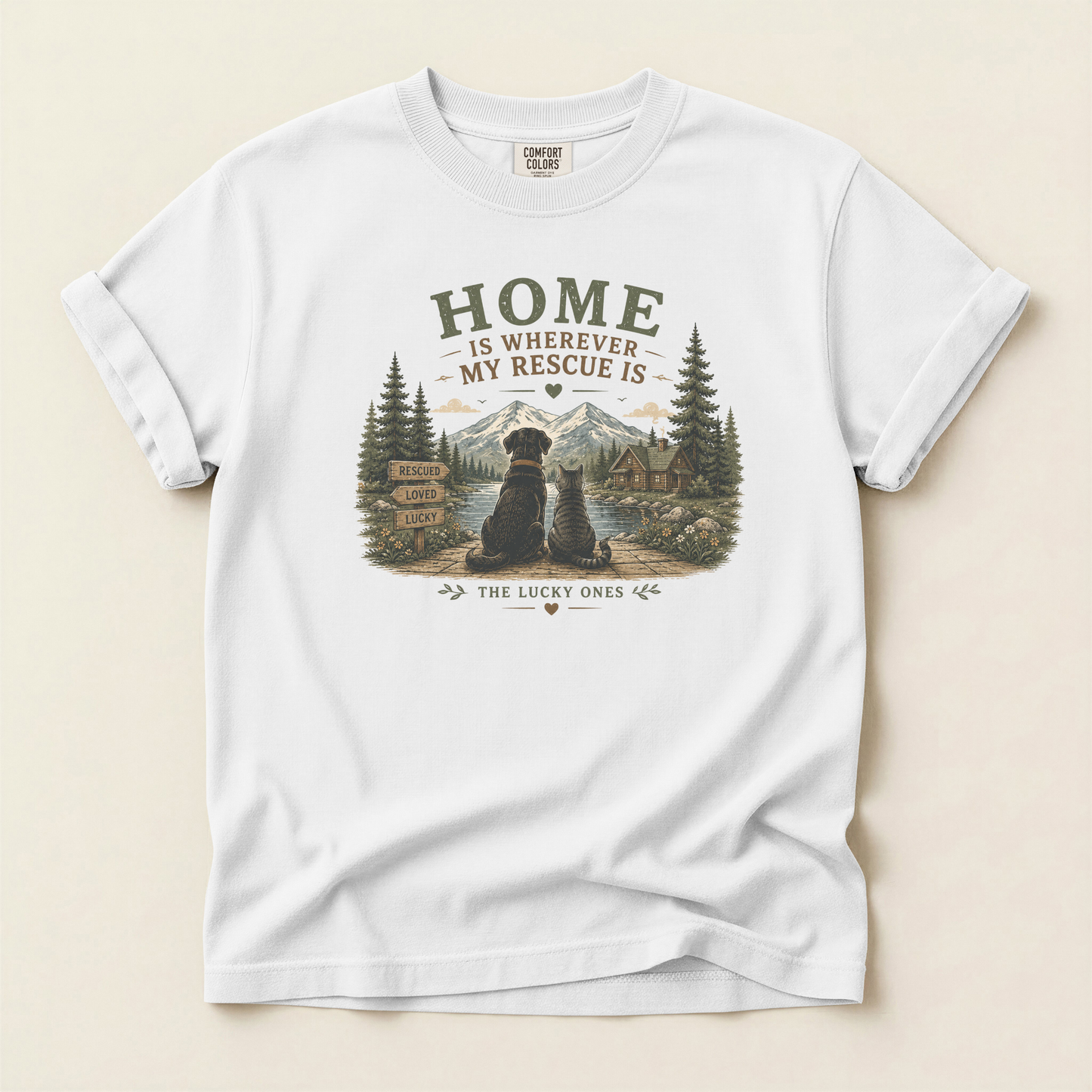 Home is Where My Rescue Is Premium T-Shirt